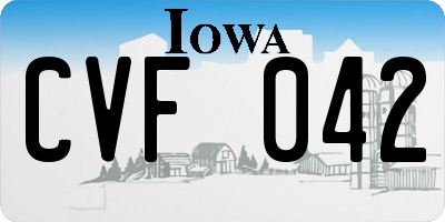 IA license plate CVF042