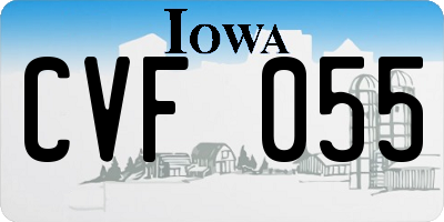 IA license plate CVF055