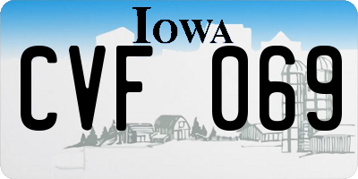 IA license plate CVF069