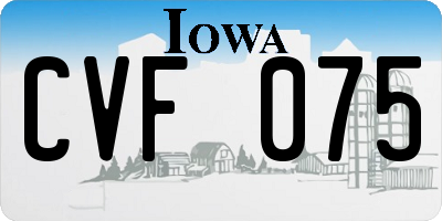 IA license plate CVF075