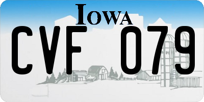 IA license plate CVF079