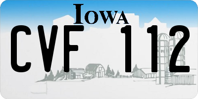 IA license plate CVF112