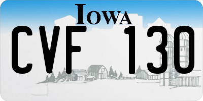 IA license plate CVF130