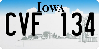 IA license plate CVF134