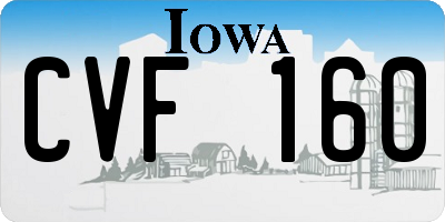 IA license plate CVF160
