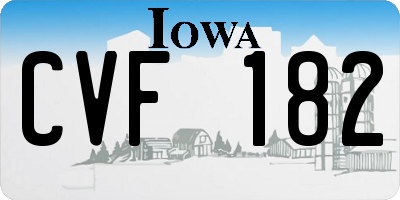 IA license plate CVF182