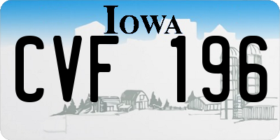 IA license plate CVF196