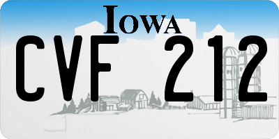 IA license plate CVF212