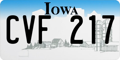 IA license plate CVF217