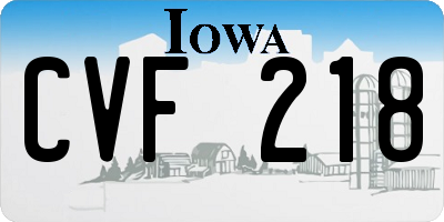 IA license plate CVF218