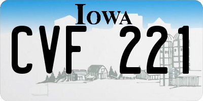 IA license plate CVF221