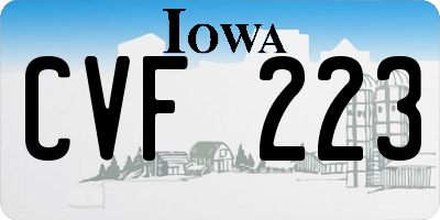 IA license plate CVF223