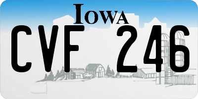 IA license plate CVF246
