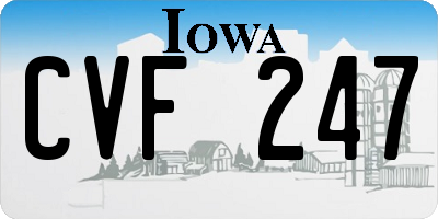 IA license plate CVF247
