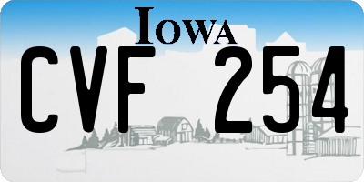 IA license plate CVF254