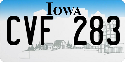 IA license plate CVF283