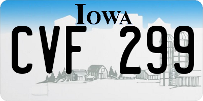 IA license plate CVF299