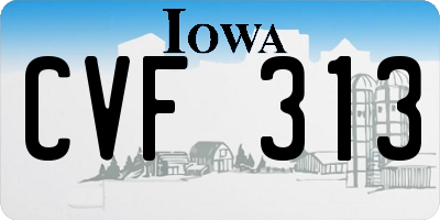 IA license plate CVF313