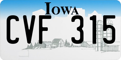 IA license plate CVF315