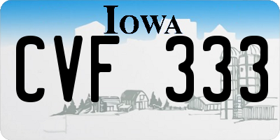 IA license plate CVF333