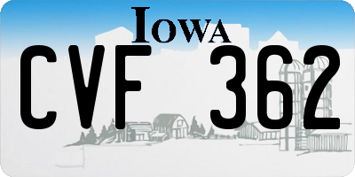 IA license plate CVF362