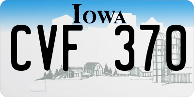 IA license plate CVF370