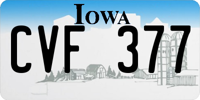 IA license plate CVF377