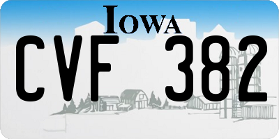IA license plate CVF382