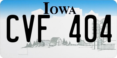 IA license plate CVF404
