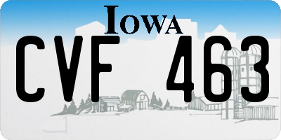 IA license plate CVF463