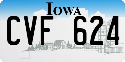 IA license plate CVF624