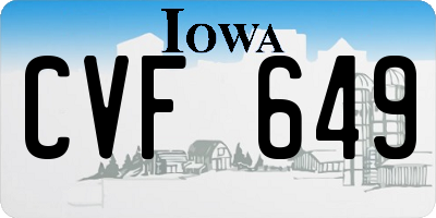 IA license plate CVF649