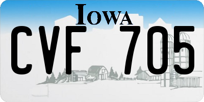 IA license plate CVF705