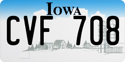 IA license plate CVF708