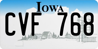 IA license plate CVF768