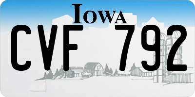 IA license plate CVF792