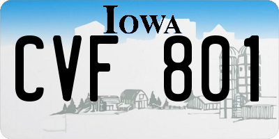 IA license plate CVF801