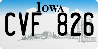 IA license plate CVF826