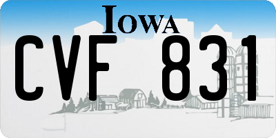 IA license plate CVF831