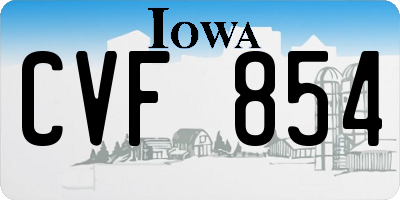 IA license plate CVF854