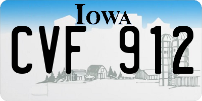IA license plate CVF912