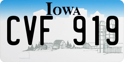 IA license plate CVF919