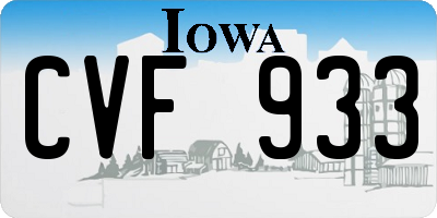 IA license plate CVF933