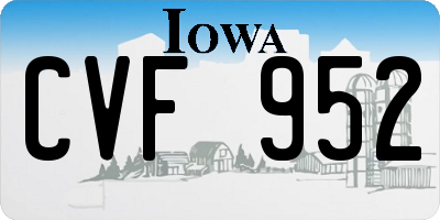 IA license plate CVF952