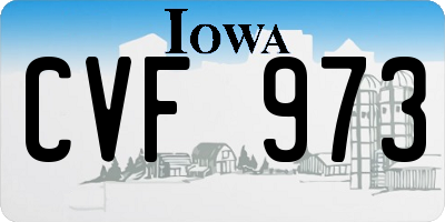 IA license plate CVF973