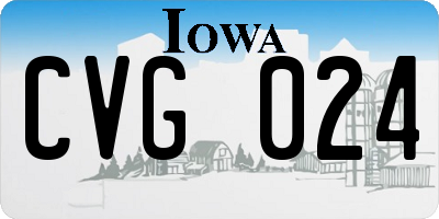 IA license plate CVG024