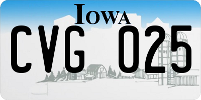 IA license plate CVG025
