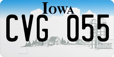 IA license plate CVG055