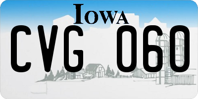 IA license plate CVG060