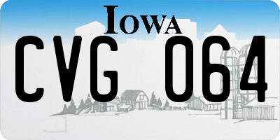 IA license plate CVG064